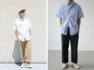 áo sơ mi tay ngắn nam form rộng