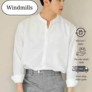 Áo sơ mi nam trắng kiểu Hàn