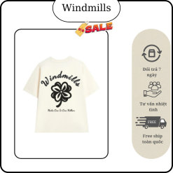 Áo thun in chữ Windmills mới