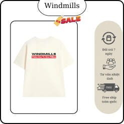 Áo thun in chữ Windmills mới