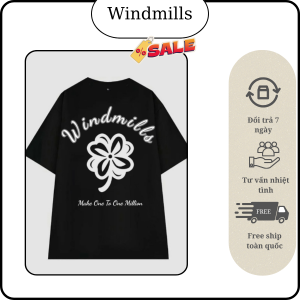 Áo thun in chữ Windmills mới