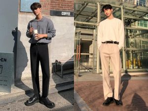 quần tây nam form rộng Hàn Quốc