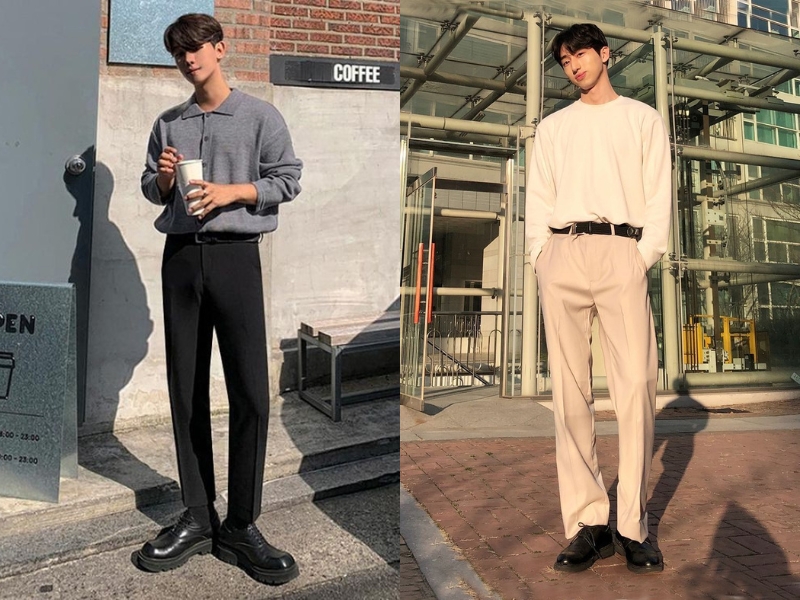 quần tây nam form rộng Hàn Quốc